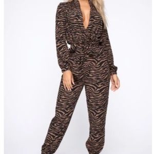 Zebra stripped jumpsuit